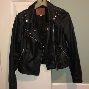 Black leather jacket